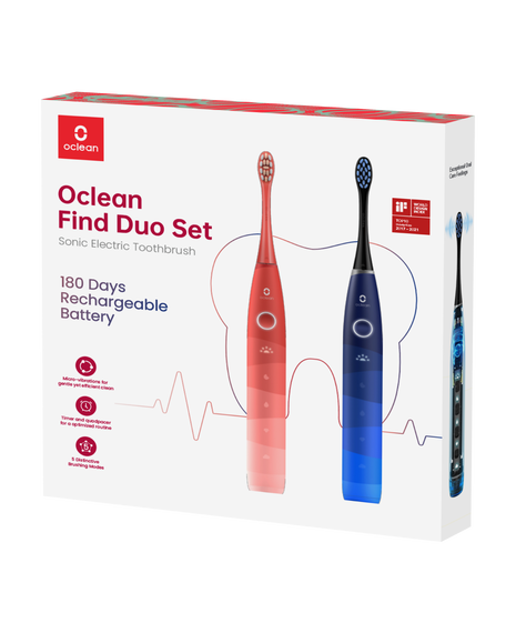 Find Duo Sonic Electric Toothbrush Set - Pink & Blue